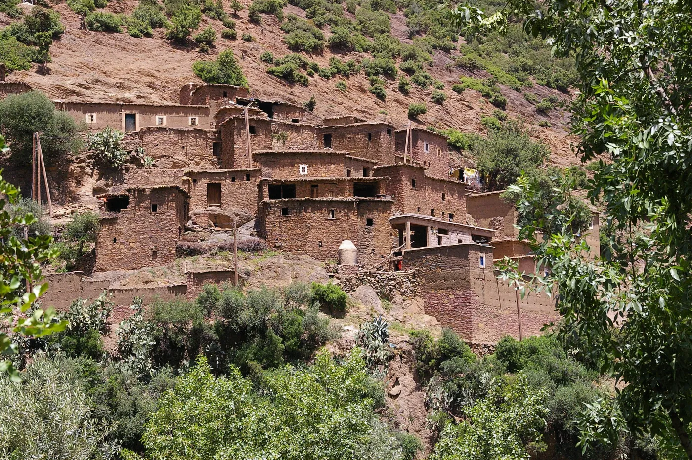 Atlas village Earth-built village terraces in the High Atlas near Marrakech